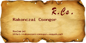 Rakonczai Csongor névjegykártya